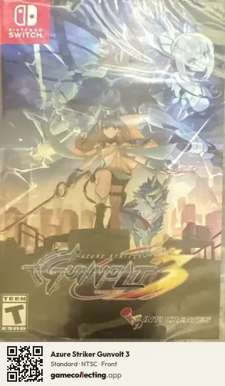 Azure Striker Gunvolt 3 Nintendo Switch, NTSC box front