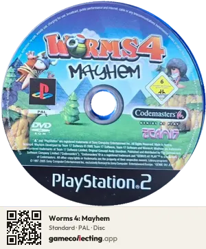 Worms 4: Mayhem PlayStation 2, PAL disc