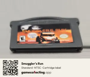 Smuggler's Run Game Boy Advance, NTSC cartridge label