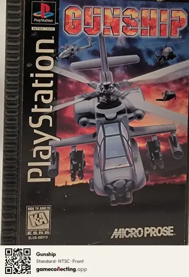 Gunship PlayStation, NTSC box front