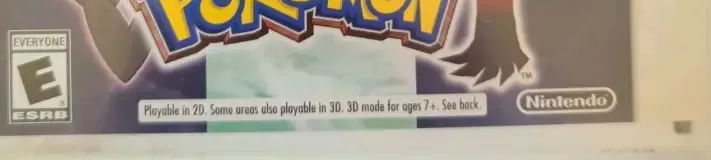 Pokémon Y, the ESRB box on its front