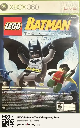 LEGO Batman: The Videogame / Pure Xbox 360, NTSC box front