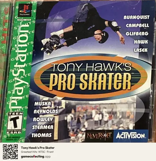 Tony Hawk's Pro Skater PlayStation, NTSC box front