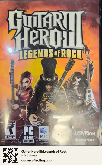 Guitar Hero III: Legends of Rock Computer, NTSC box front