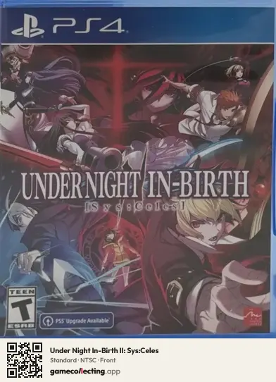 Under Night In-Birth II: Sys:Celes PlayStation 4, NTSC box front