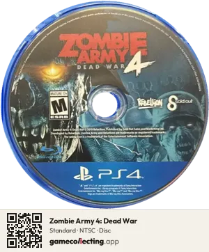 Zombie Army 4: Dead War PlayStation 4, NTSC disc