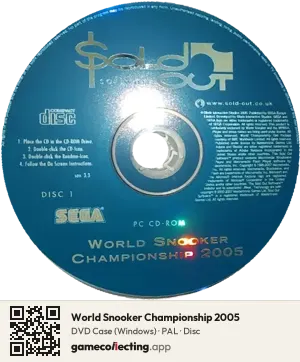 World Snooker Championship 2005 Computer, PAL disc