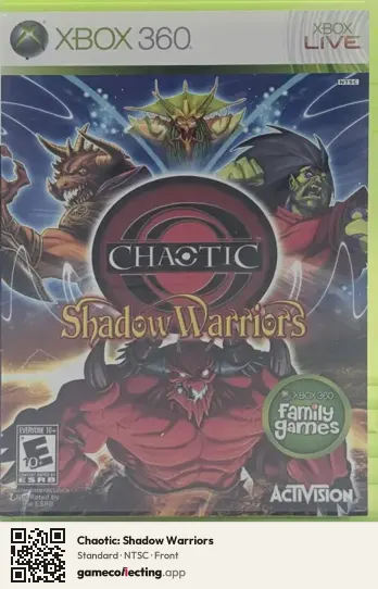 Chaotic: Shadow Warriors Xbox 360, NTSC box front