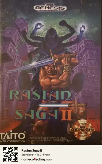 Rastan Saga II Sega Mega Drive / Genesis, NTSC box front