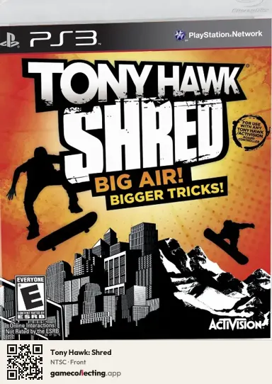 Tony Hawk: Shred PlayStation 3, NTSC box front