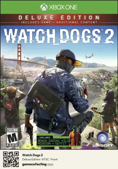 Watch Dogs 2 Xbox One, NTSC box front