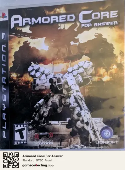 Armored Core: For Answer PlayStation 3, NTSC box front