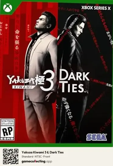 Yakuza Kiwami 3 & Dark Ties Xbox Series X, NTSC box front