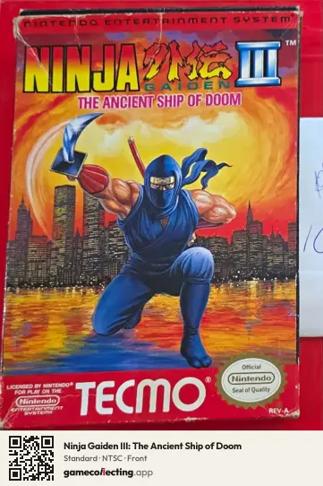 Ninja Gaiden III: The Ancient Ship of Doom Nintendo Entertainment System, NTSC box front