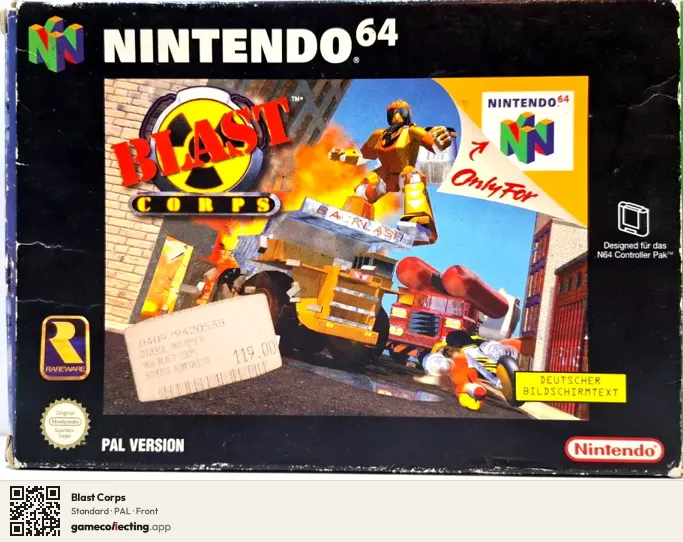 Blast Corps Nintendo 64, PAL box front