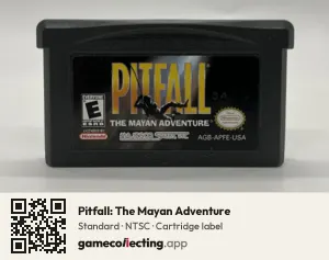 Pitfall: The Mayan Adventure Game Boy Advance, NTSC cartridge label