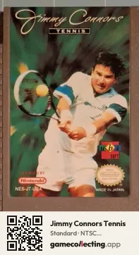 Jimmy Connors Tennis Nintendo Entertainment System, NTSC cartridge label