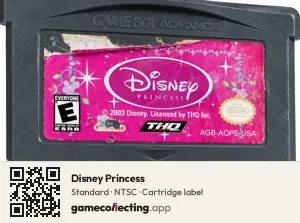 Disney Princess Game Boy Advance, NTSC cartridge label