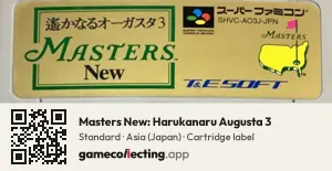 Masters New: Harukanaru Augusta 3 Super Nintendo Entertainment System, Asia cartridge label
