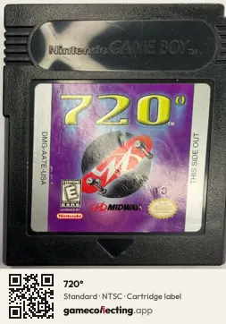 720° Game Boy Color, NTSC cartridge label