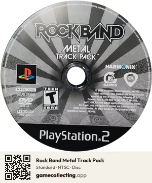 Rock Band Metal Track Pack PlayStation 2, NTSC disc