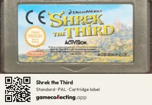 Shrek the Third Game Boy Advance, PAL cartridge label
