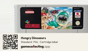 Hungry Dinosaurs Super Nintendo Entertainment System, PAL cartridge label