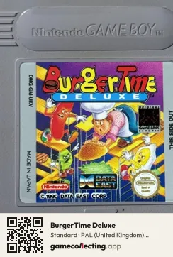 BurgerTime Deluxe Game Boy, PAL cartridge label