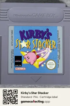 Kirby's Star Stacker Game Boy, PAL cartridge label