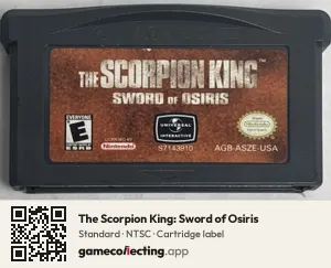 The Scorpion King: Sword of Osiris Game Boy Advance, NTSC cartridge label