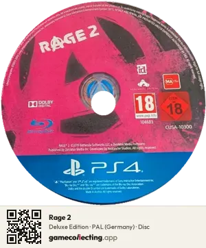 Rage 2 PlayStation 4, PAL disc