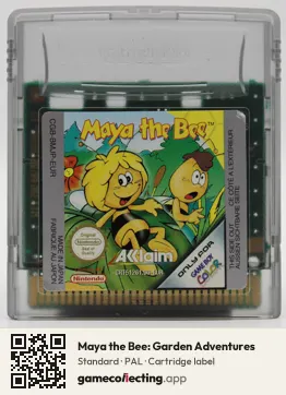 Maya the Bee: Garden Adventures Game Boy Color, PAL cartridge label