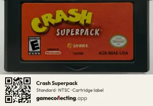 Crash Superpack Game Boy Advance, NTSC cartridge label