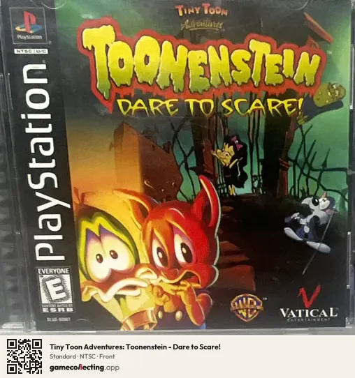 Tiny Toon Adventures: Toonenstein - Dare to Scare! PlayStation, NTSC box front