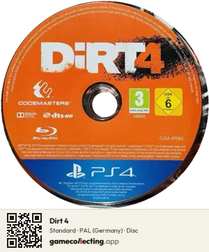 Dirt 4 PlayStation 4, PAL disc
