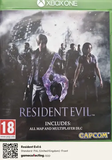 Resident Evil 6 Xbox One, United Kingdom box front