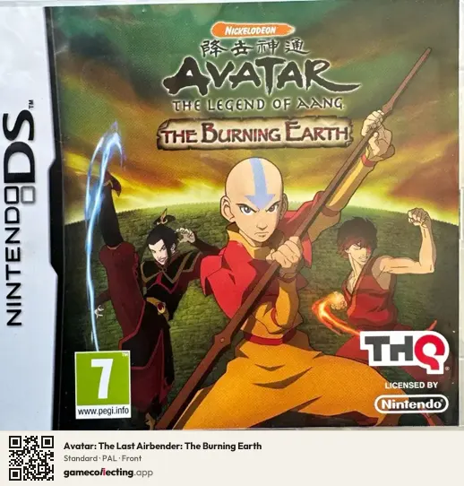 Avatar: The Last Airbender: The Burning Earth Nintendo DS, PAL box front
