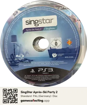 SingStar Après-Ski Party 2 PlayStation 3, PAL disc