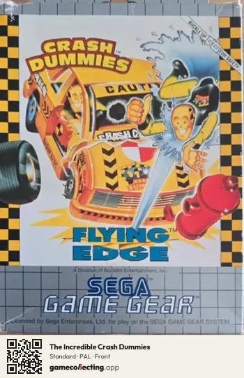 The Incredible Crash Dummies Sega Game Gear, PAL box front