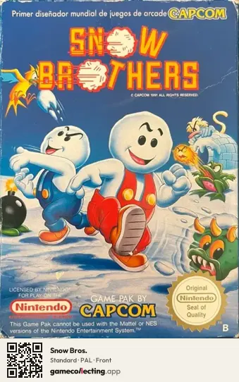 Snow Bros. Nintendo Entertainment System, PAL box front