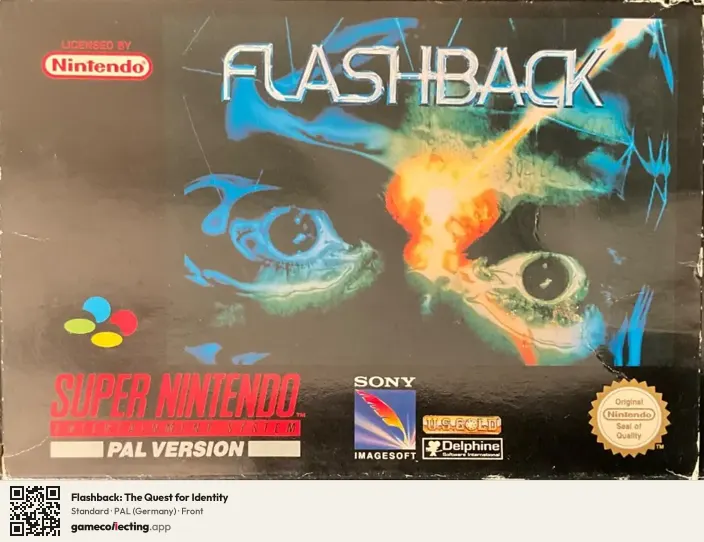Flashback: The Quest for Identity Super Nintendo Entertainment System, Germany box front