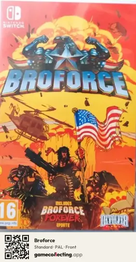 Broforce Nintendo Switch, PAL box front