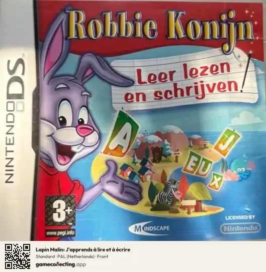 Lapin Malin: J'apprends à lire et à écrire Nintendo DS, Netherlands box front