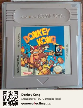 Donkey Kong Game Boy, NTSC cartridge label