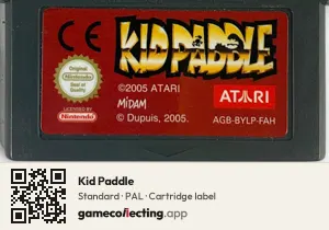 Kid Paddle Game Boy Advance, PAL cartridge label