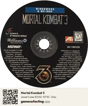 Mortal Kombat 3 Computer, NTSC disc