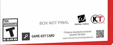 Dynasty Warriors: Origins, the ESRB box on its front