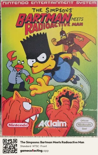 The Simpsons: Bartman Meets Radioactive Man Nintendo Entertainment System, NTSC box front