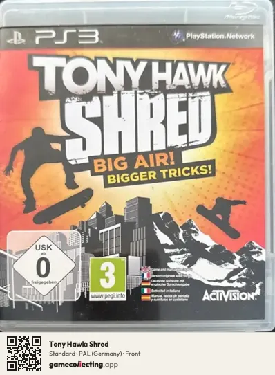 Tony Hawk: Shred PlayStation 3, Germany box front