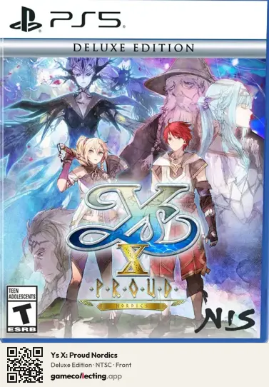Ys X: Proud Nordics PlayStation 5, NTSC box front